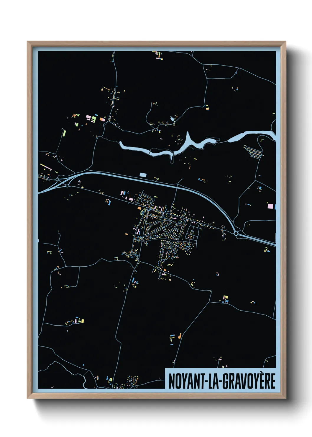 Une affiche de carte sur Noyant-la-Gravoyère