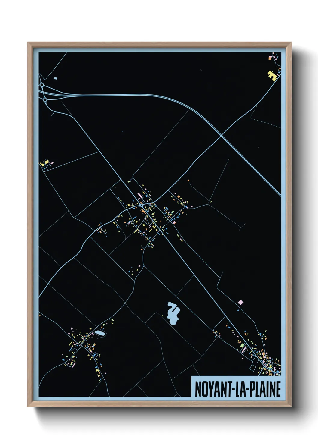 Une affiche de carte sur Noyant-la-Plaine