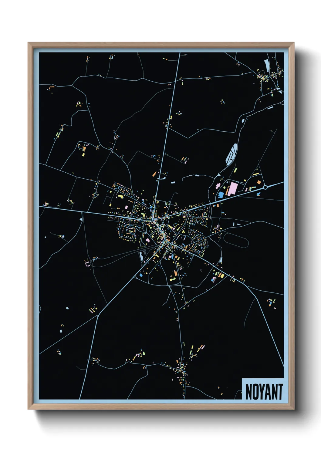 Une affiche de carte sur Noyant