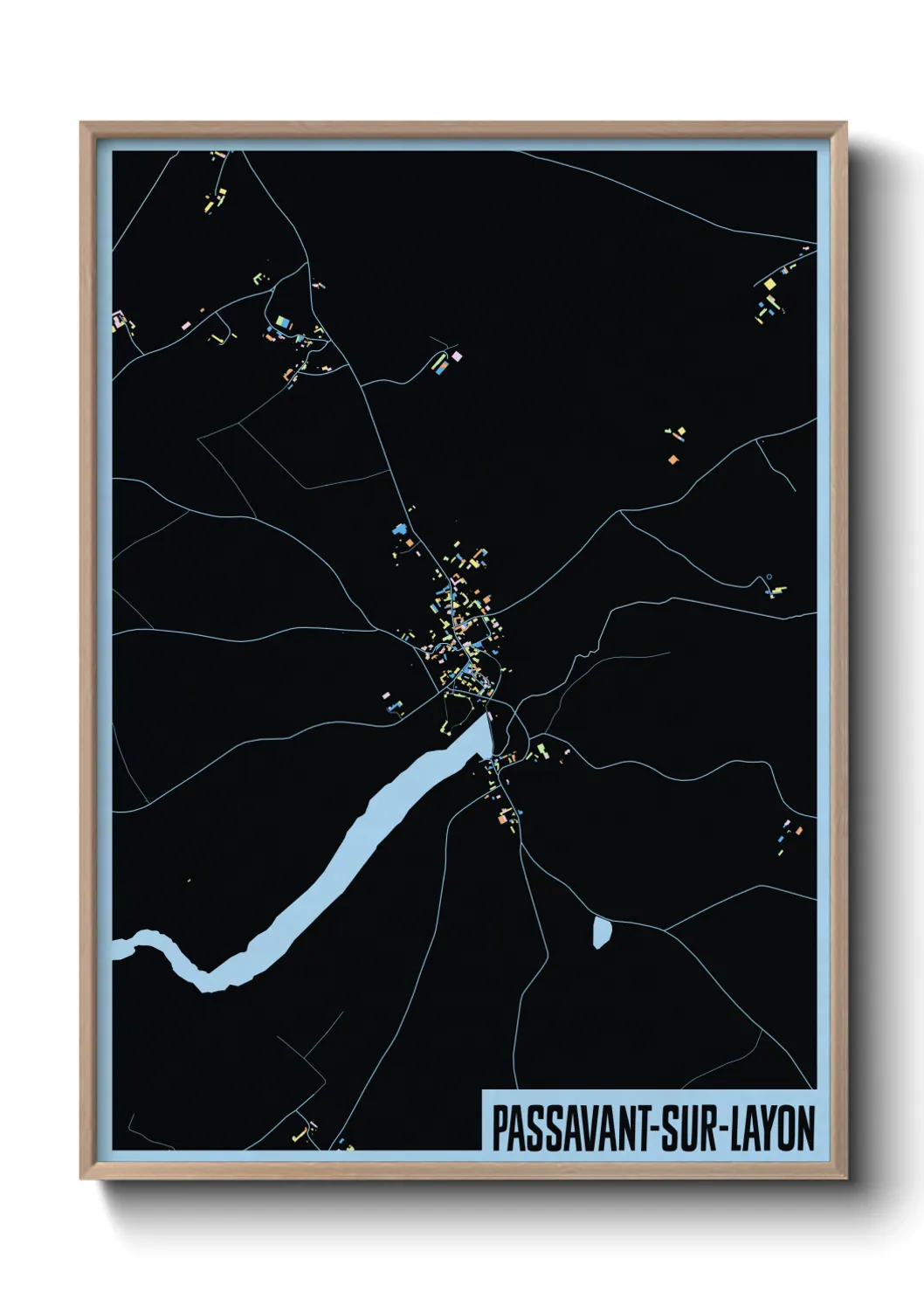 Une affiche de carte sur Passavant-sur-Layon