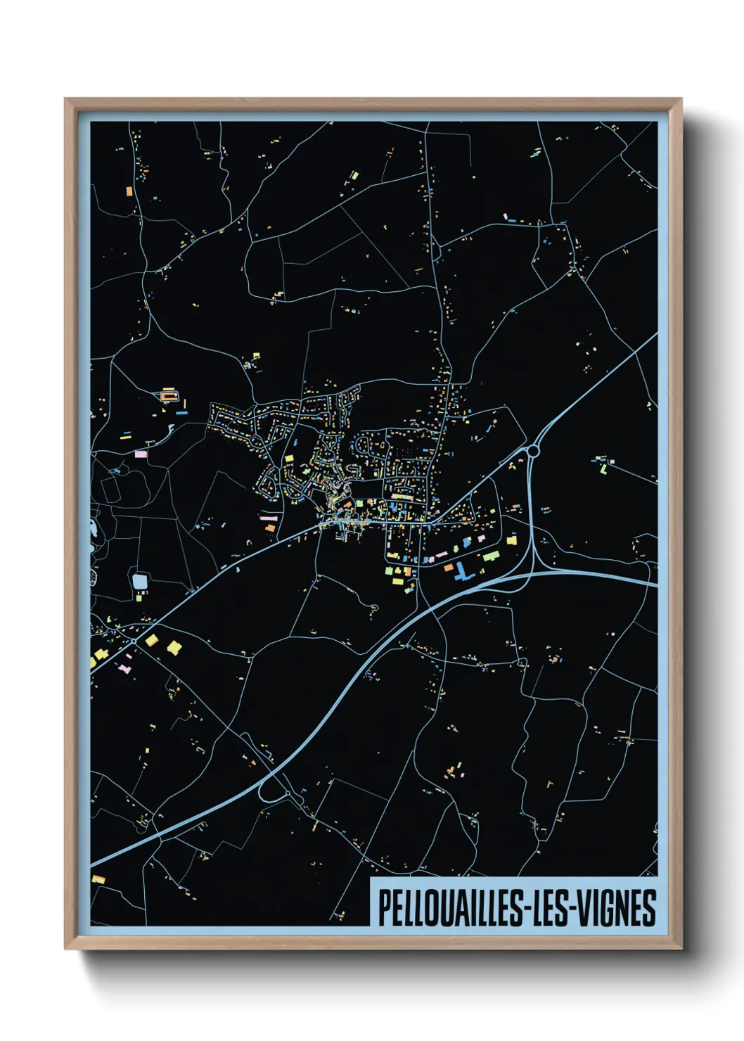 Une affiche de carte sur Pellouailles-les-Vignes