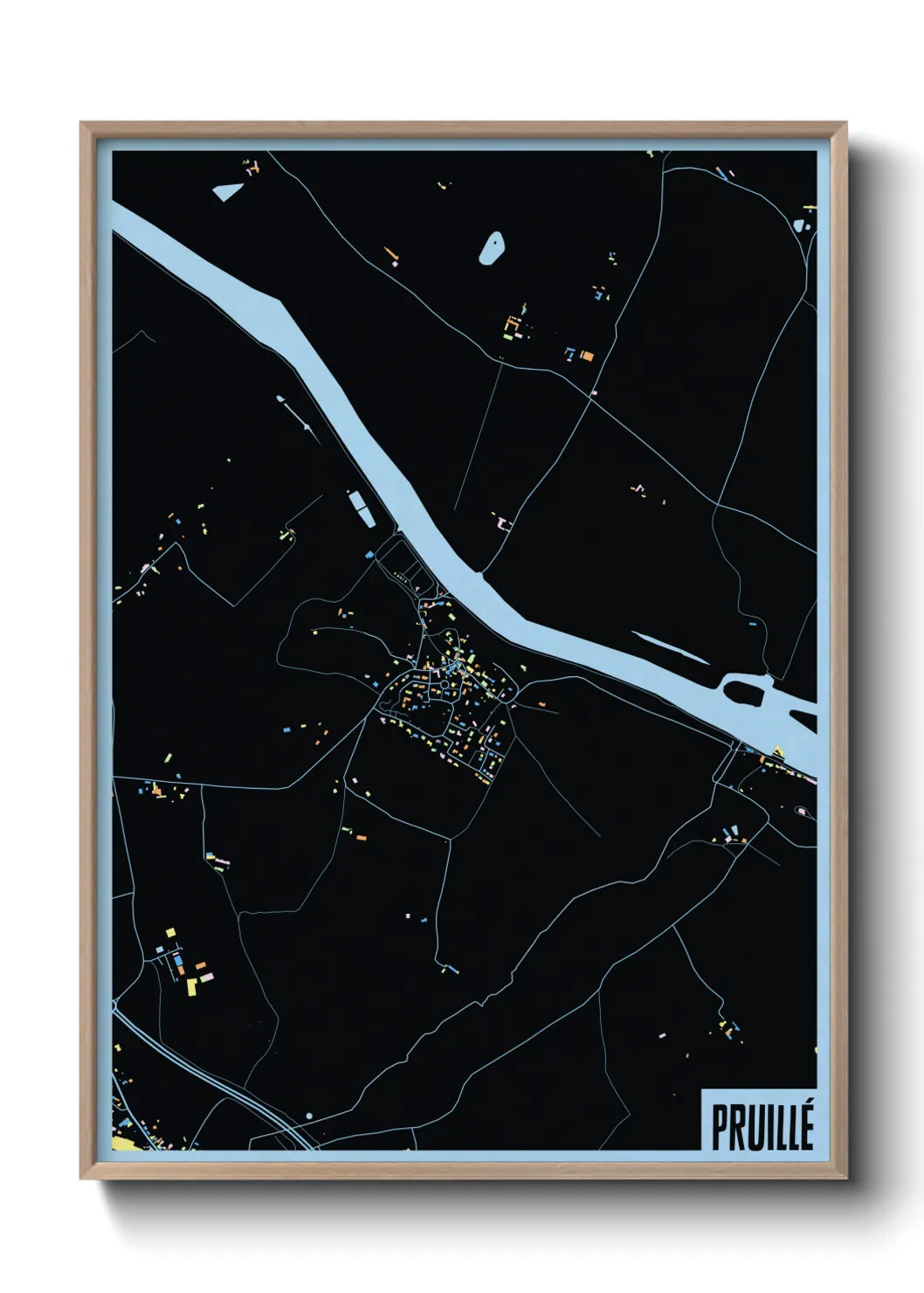 Une affiche de carte sur Pruillé