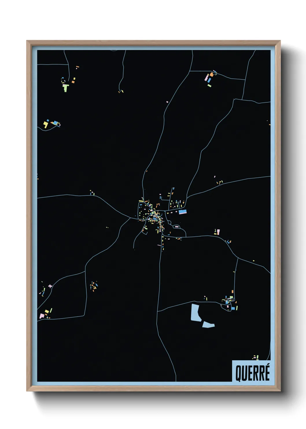 Une affiche de carte sur Querré