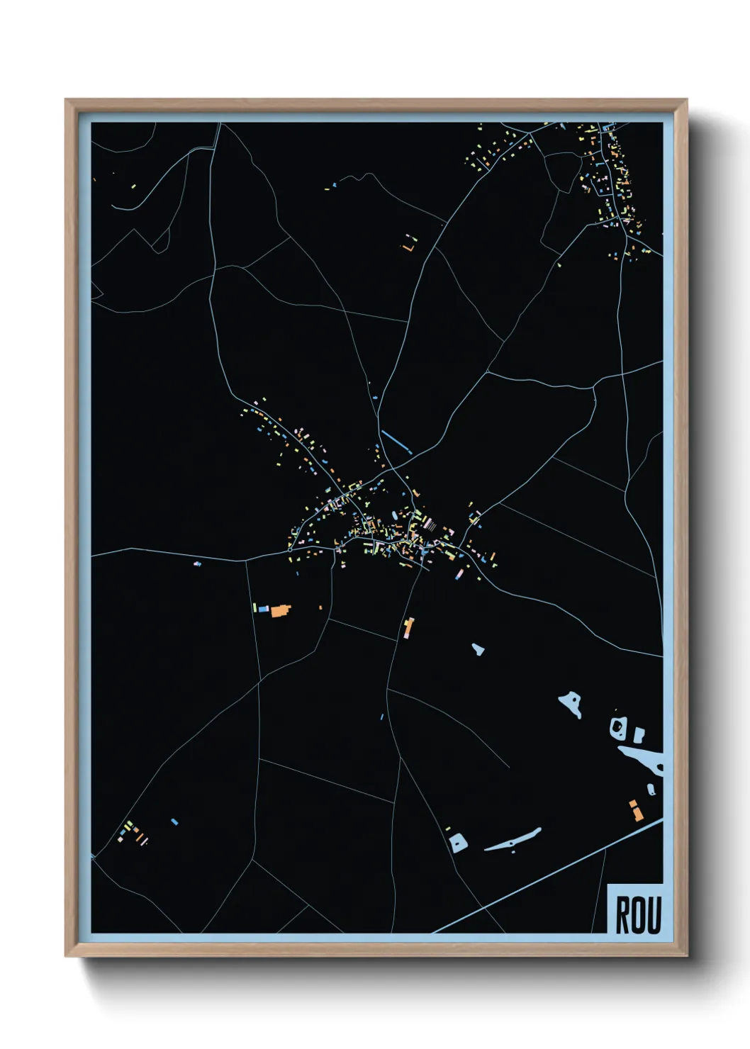 Une affiche de carte sur Rou