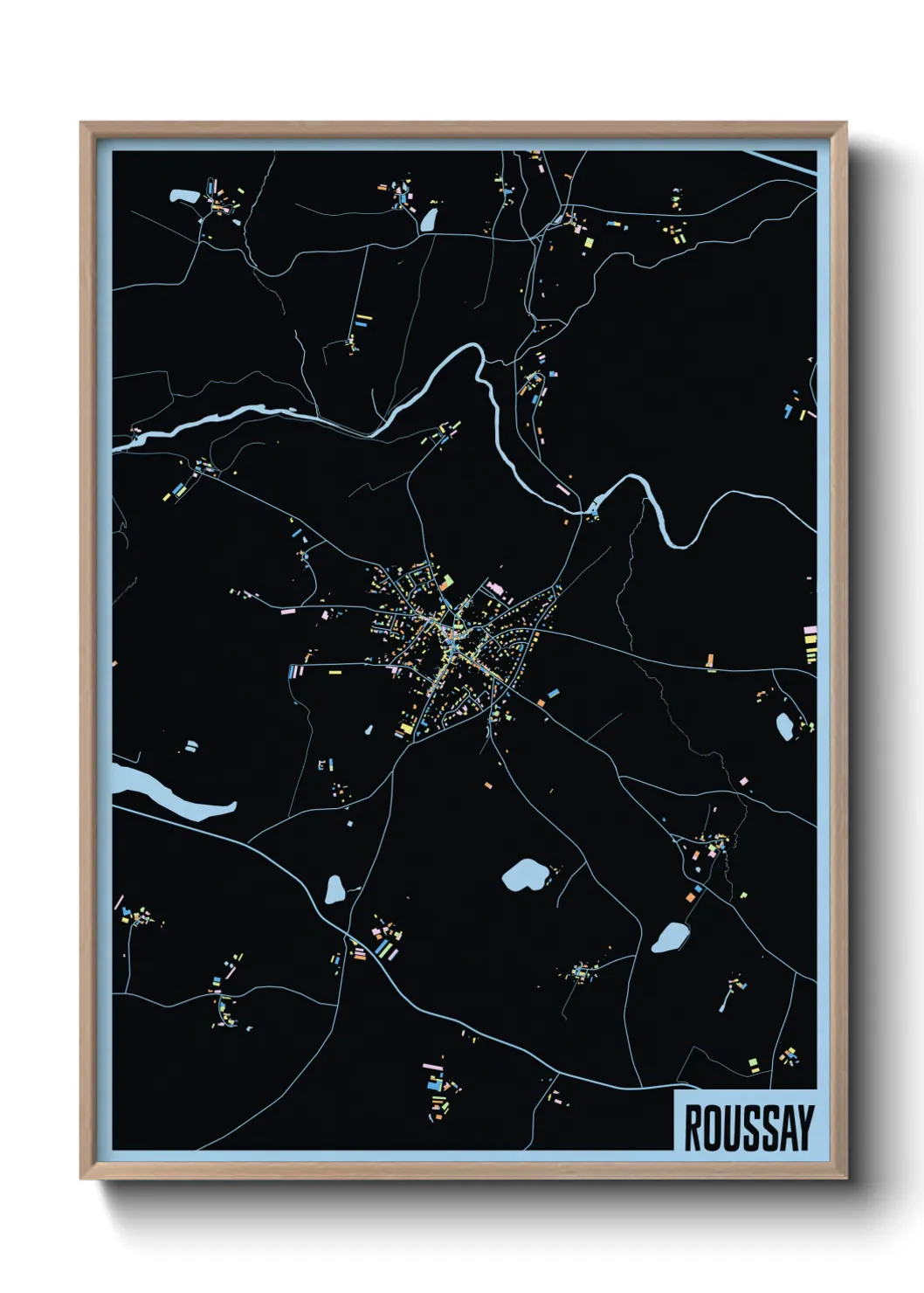 Une affiche de carte sur Roussay