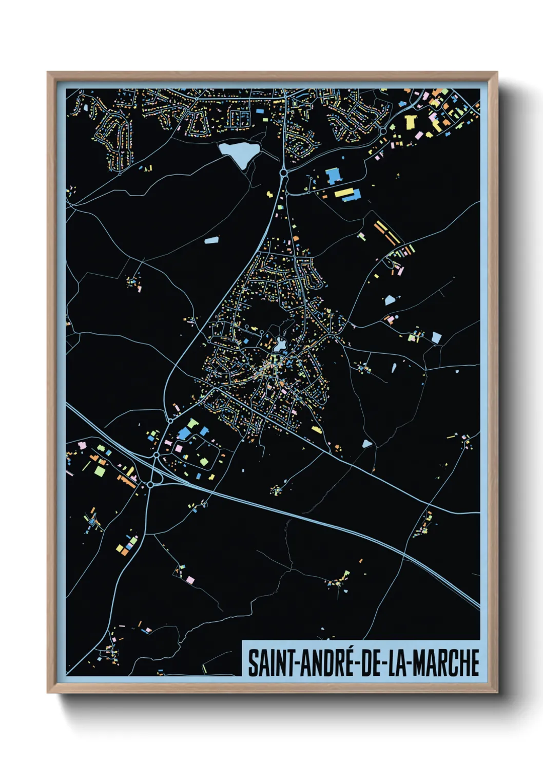 Une affiche de carte sur Saint-André-de-la-Marche