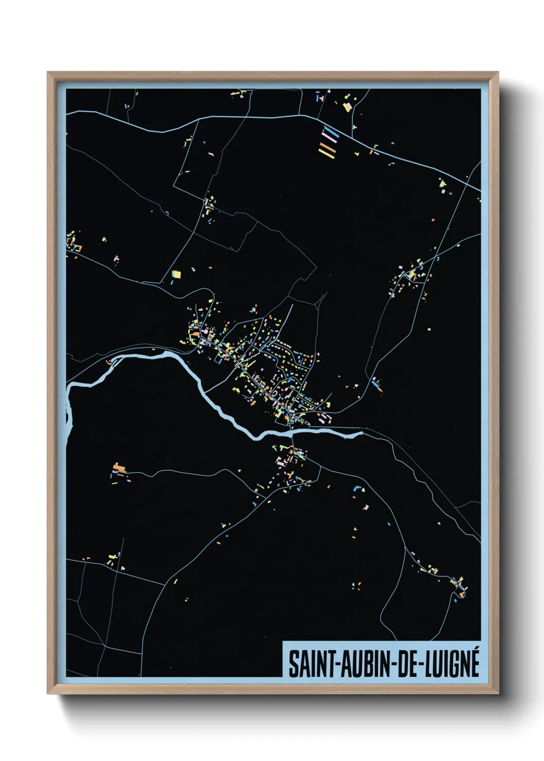 Une affiche de carte sur Saint-Aubin-de-Luigné