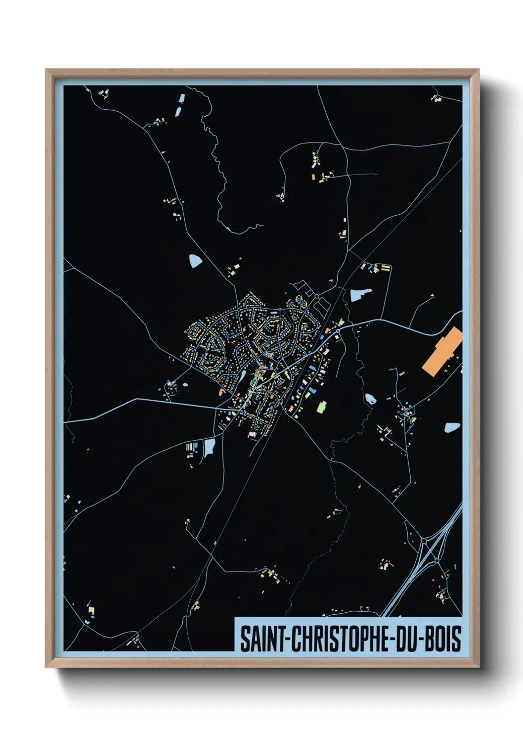 Une affiche de carte sur Saint-Christophe-du-Bois