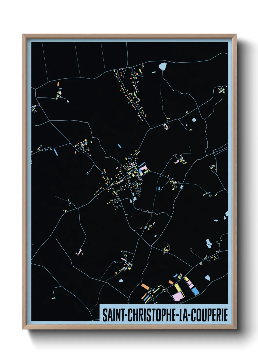 Une affiche de carte sur Saint-Christophe-la-Couperie