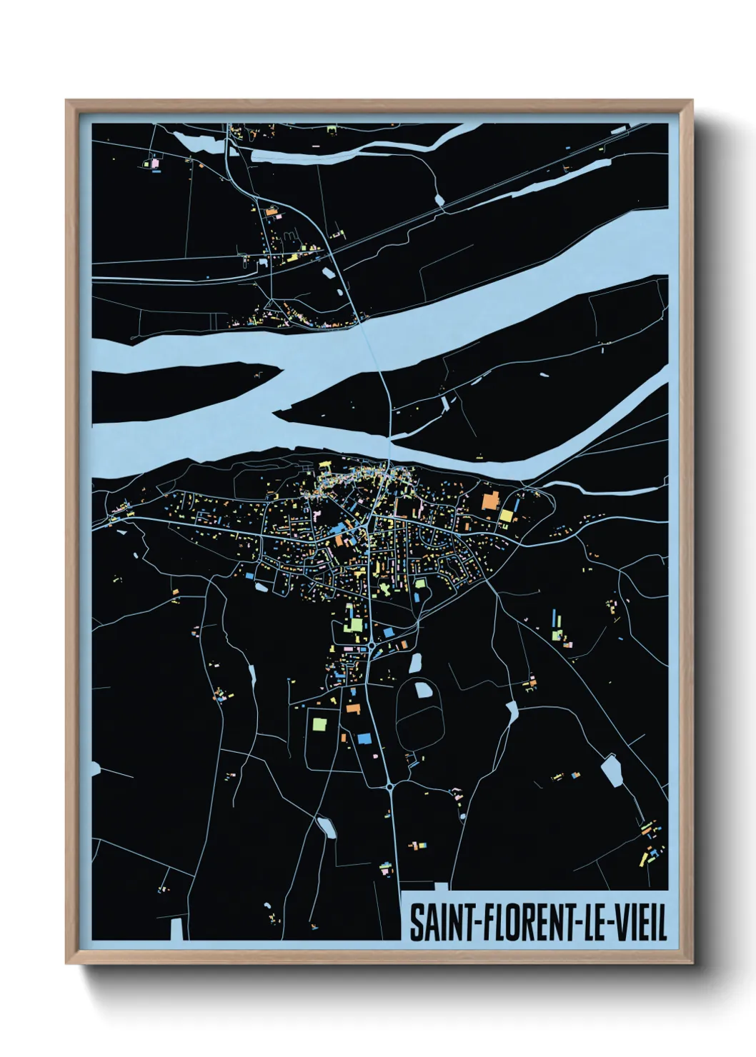 Une affiche de carte sur Saint-Florent-le-Vieil