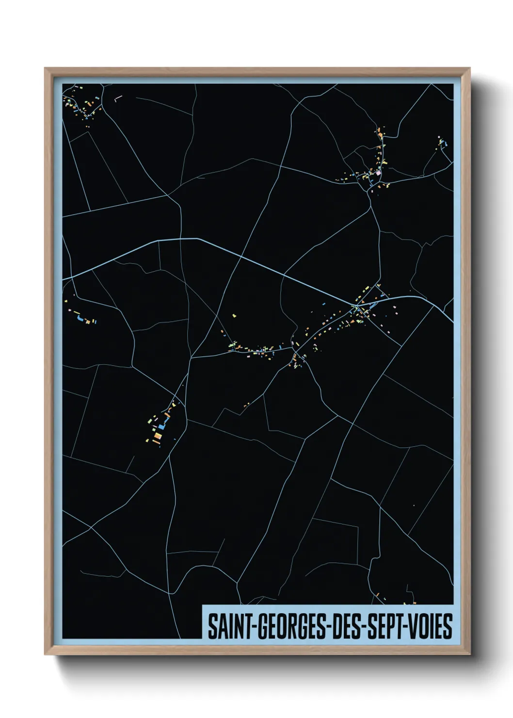 Une affiche de carte sur Saint-Georges-des-Sept-Voies