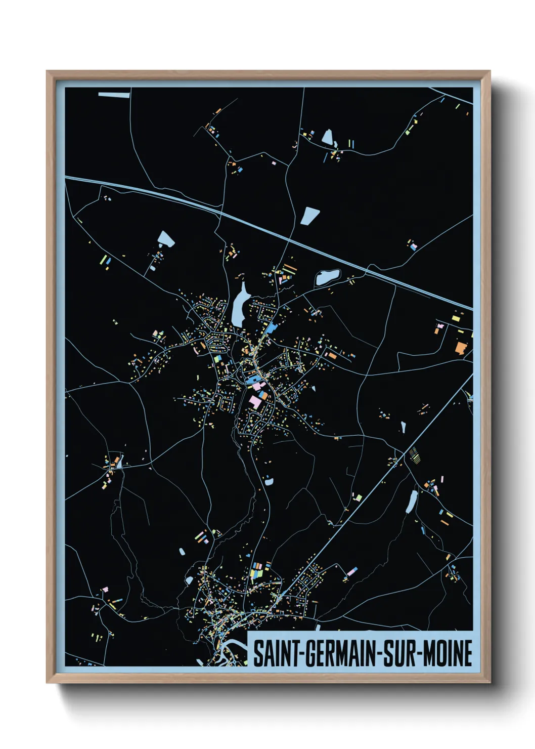 Une affiche de carte sur Saint-Germain-sur-Moine