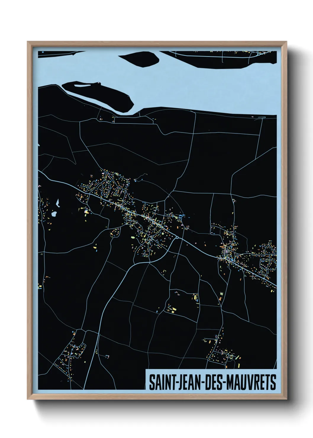 Une affiche de carte sur Saint-Jean-des-Mauvrets