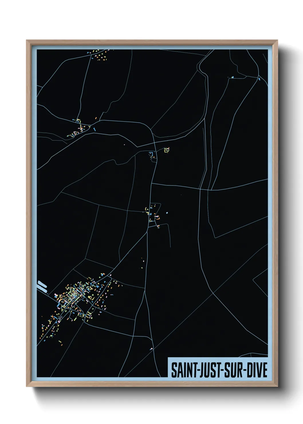 Une affiche de carte sur Saint-Just-sur-Dive