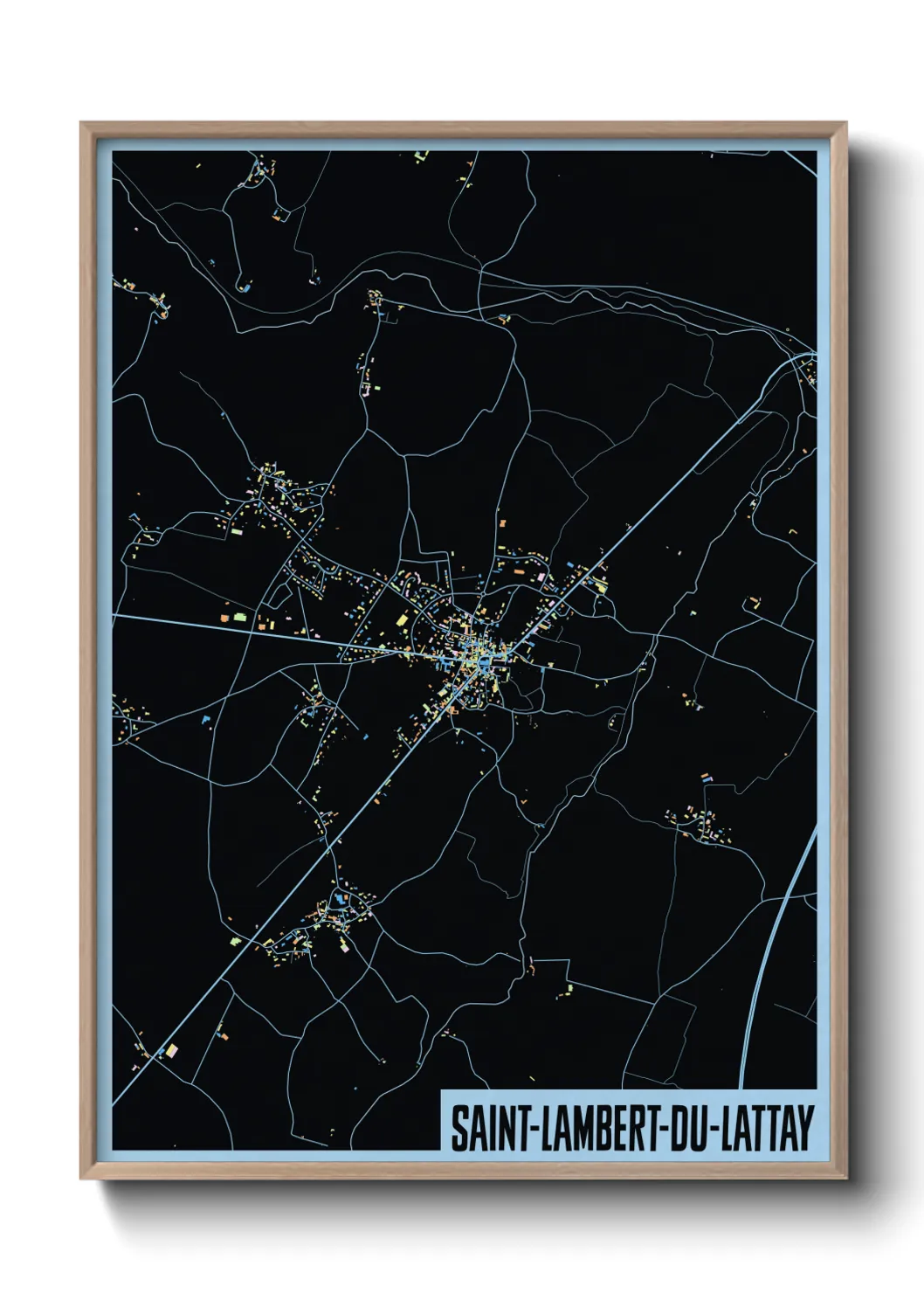 Une affiche de carte sur Saint-Lambert-du-Lattay