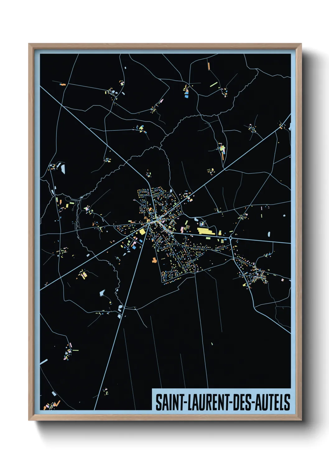 Une affiche de carte sur Saint-Laurent-des-Autels