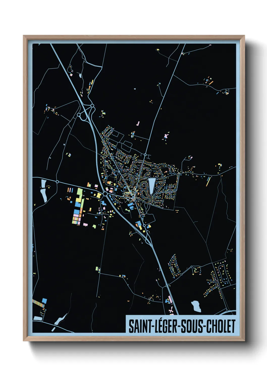 Une affiche de carte sur Saint-Léger-sous-Cholet