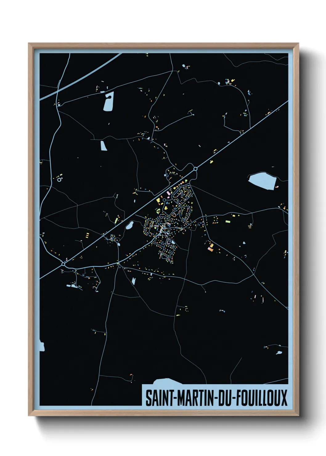 Une affiche de carte sur Saint-Martin-du-Fouilloux