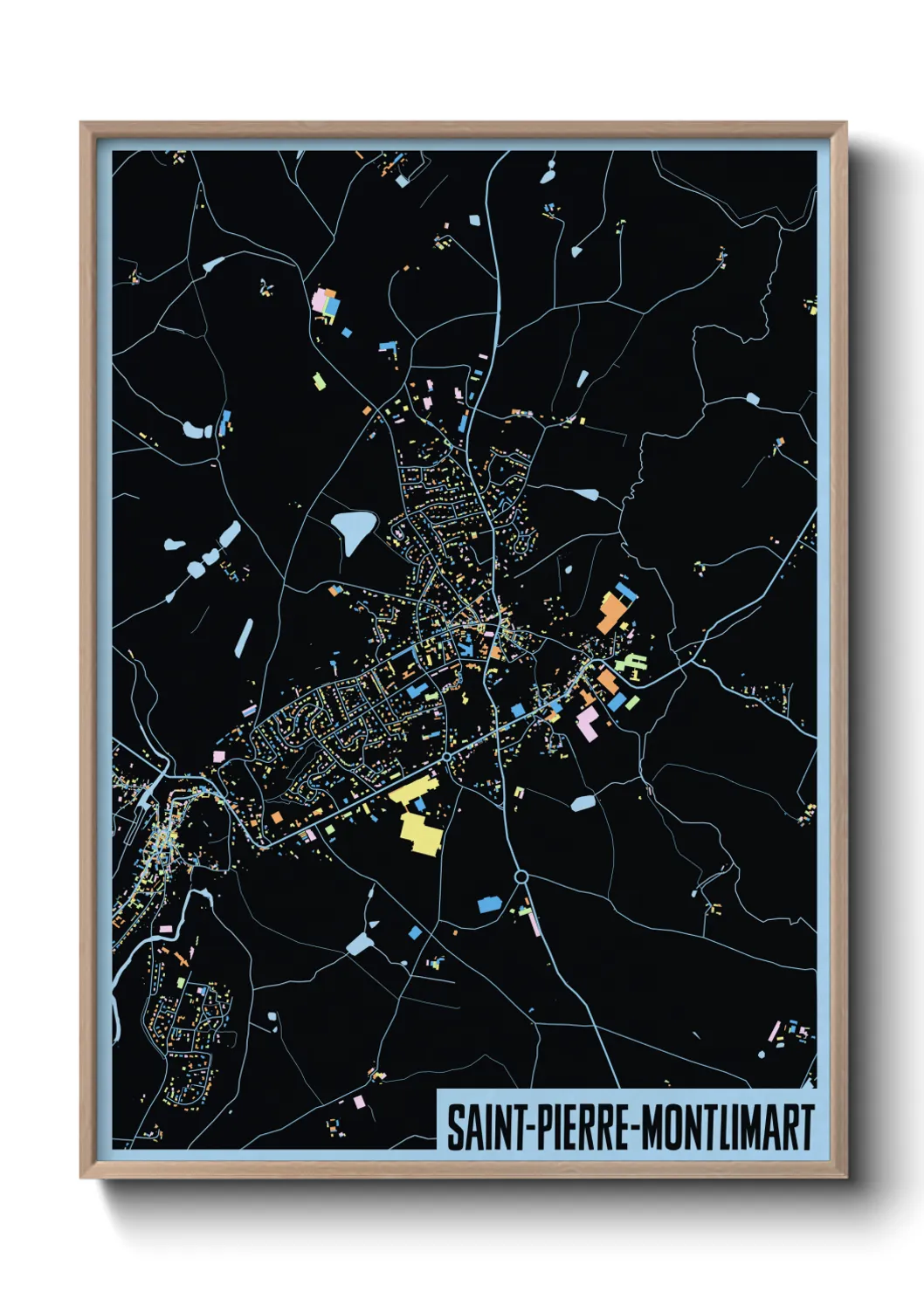 Une affiche de carte sur Saint-Pierre-Montlimart