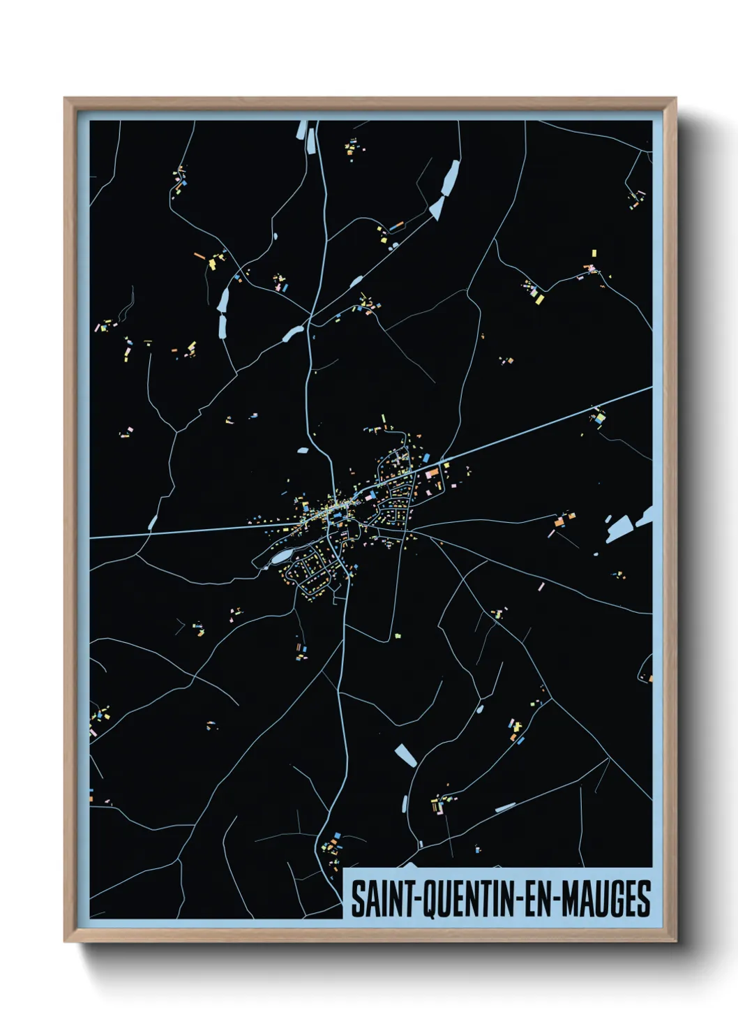 Une affiche de carte sur Saint-Quentin-en-Mauges