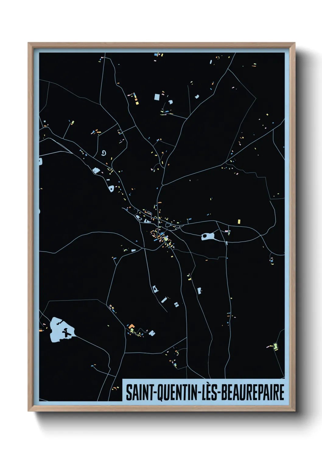 Une affiche de carte sur Saint-Quentin-lès-Beaurepaire