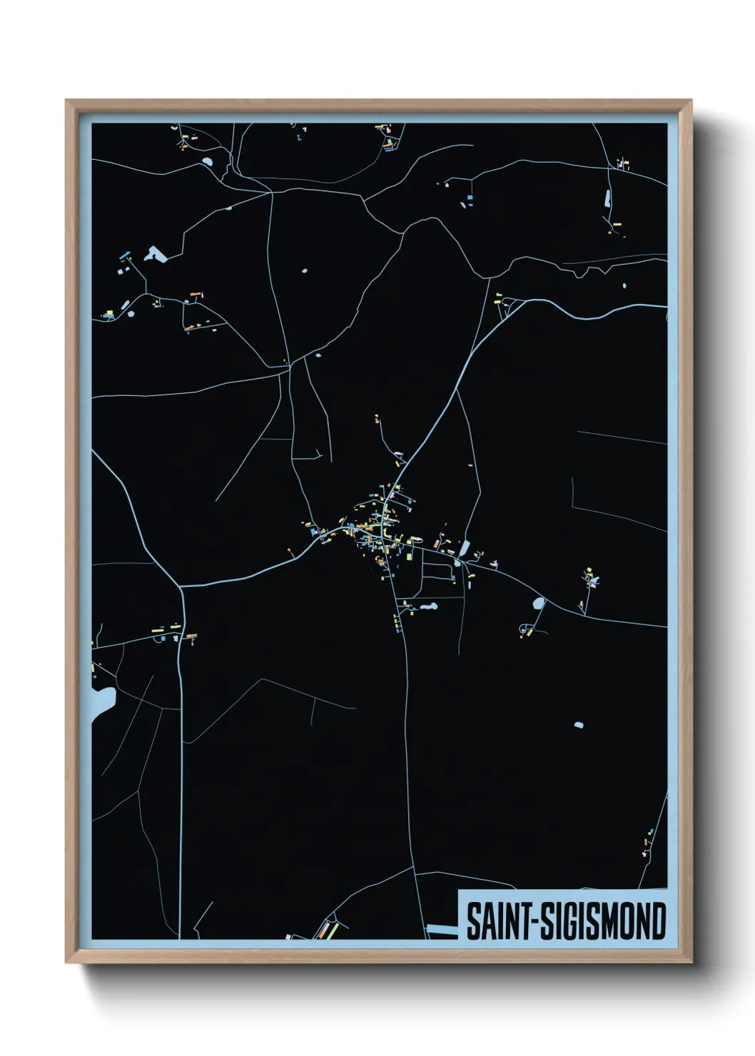 Une affiche de carte sur Saint-Sigismond