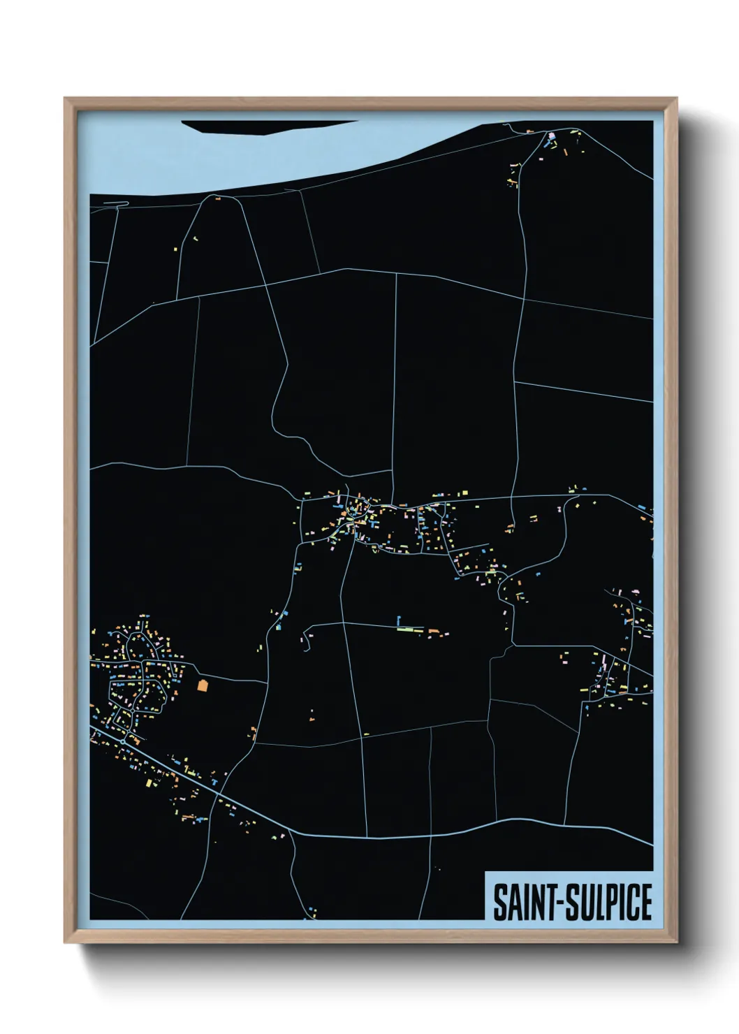 Une affiche de carte sur Saint-Sulpice