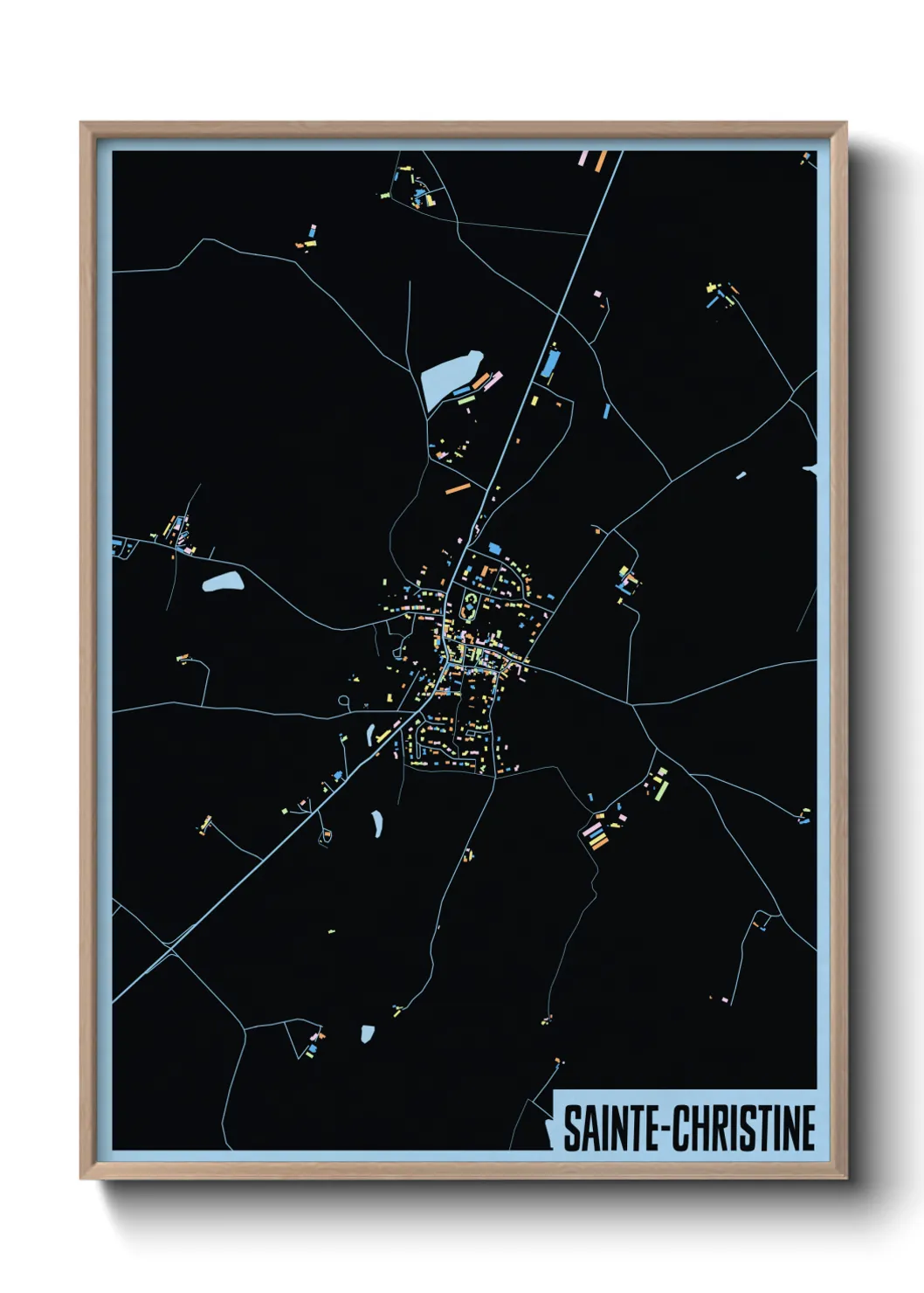 Une affiche de carte sur Sainte-Christine