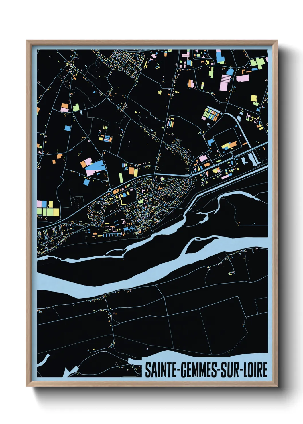 Une affiche de carte sur Sainte-Gemmes-sur-Loire