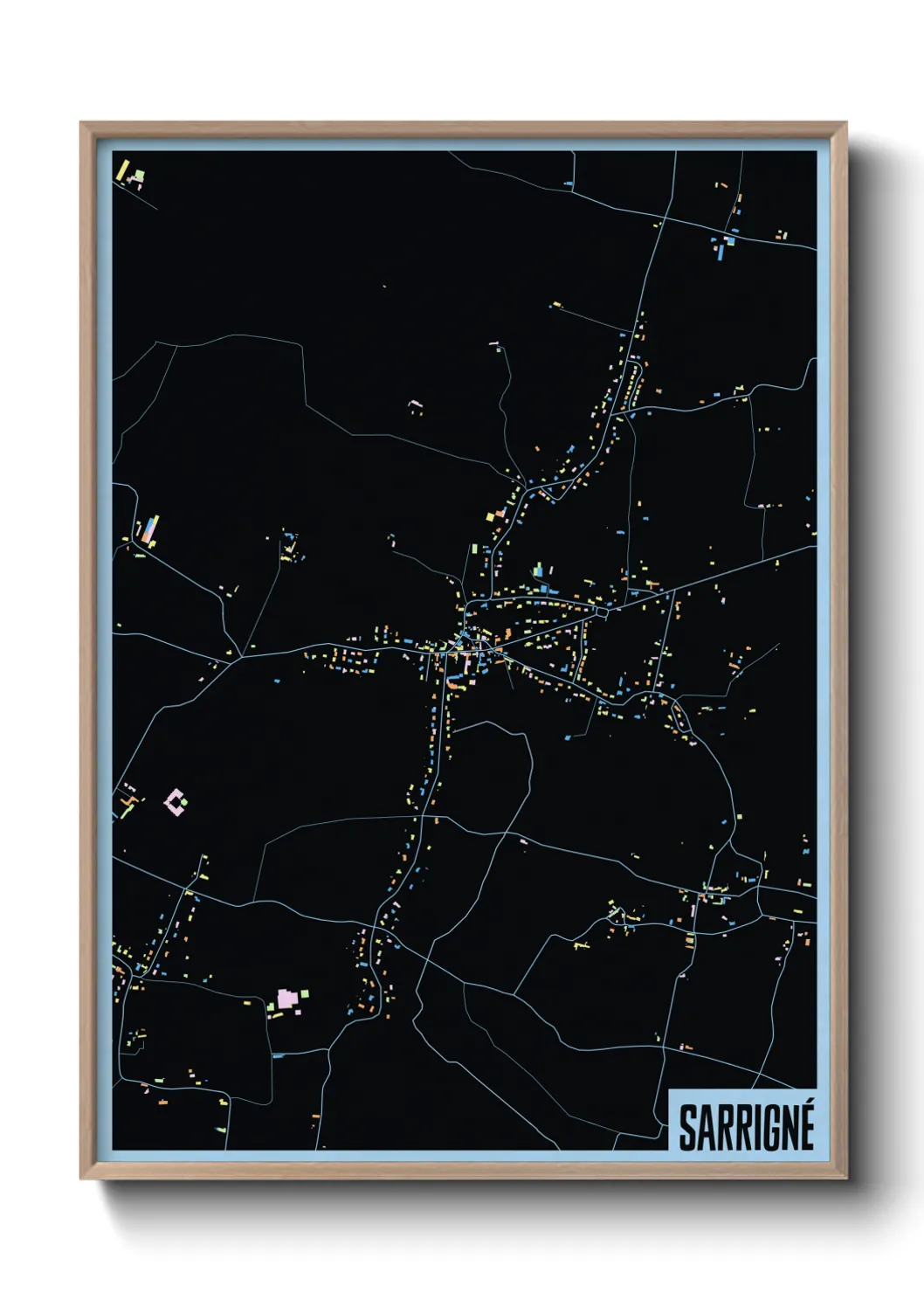 Une affiche de carte sur Sarrigné