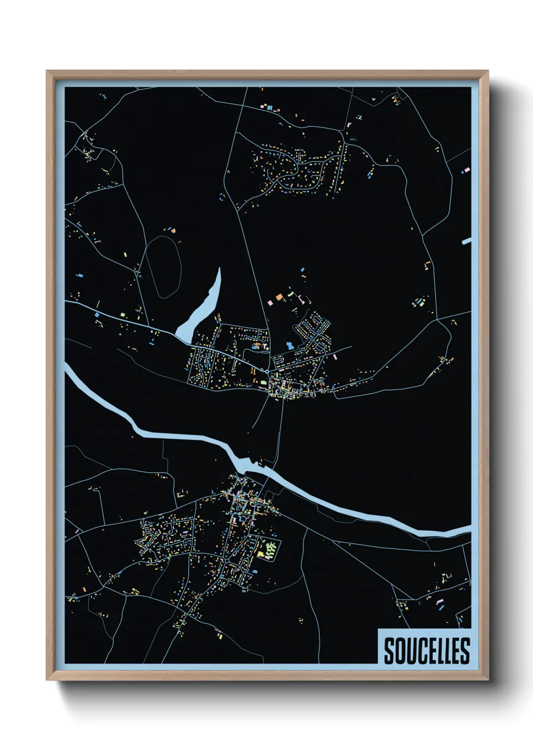 Une affiche de carte sur Soucelles