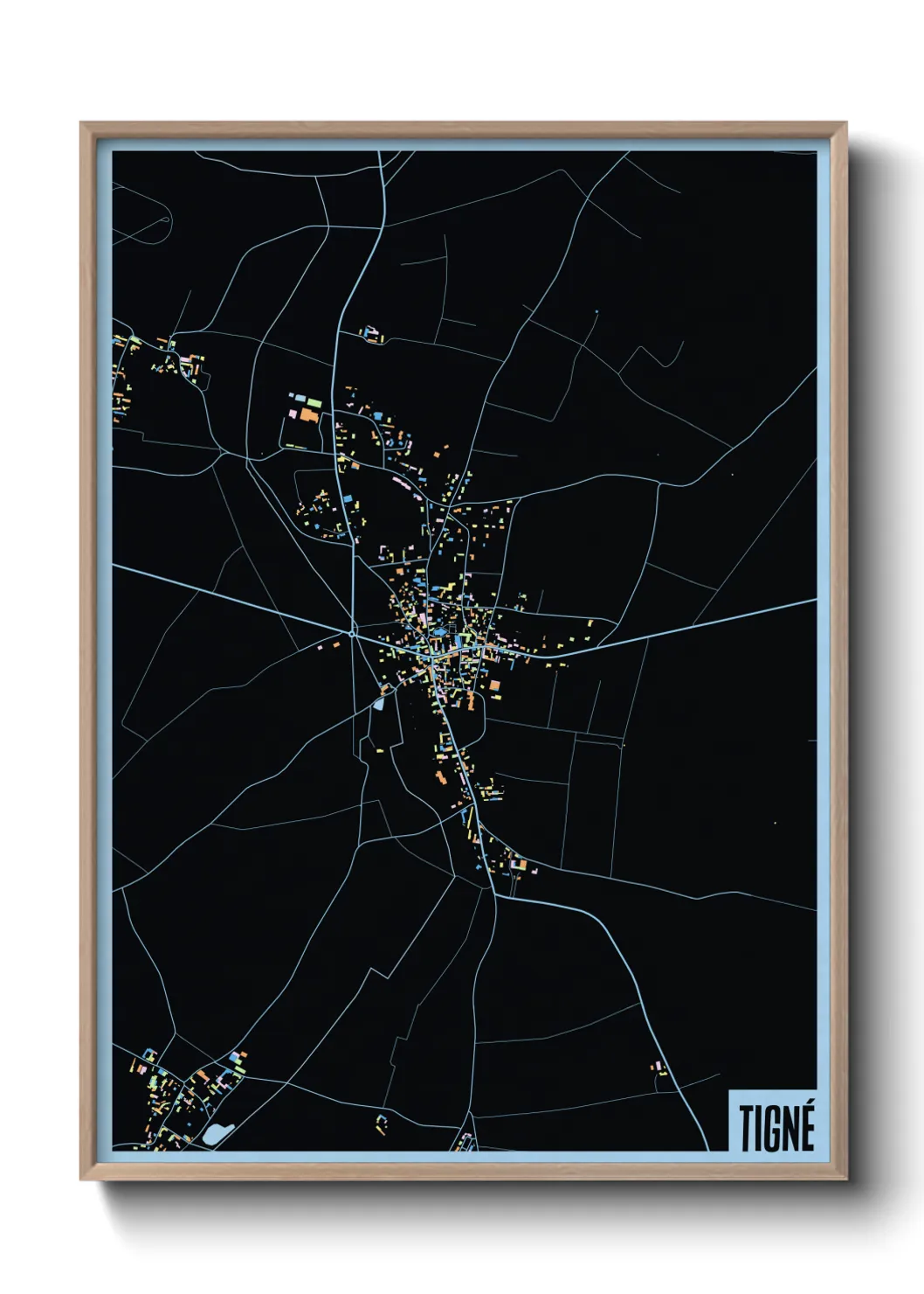 Une affiche de carte sur Tigné