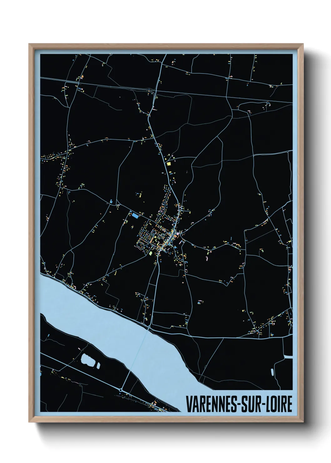 Une affiche de carte sur Varennes-sur-Loire