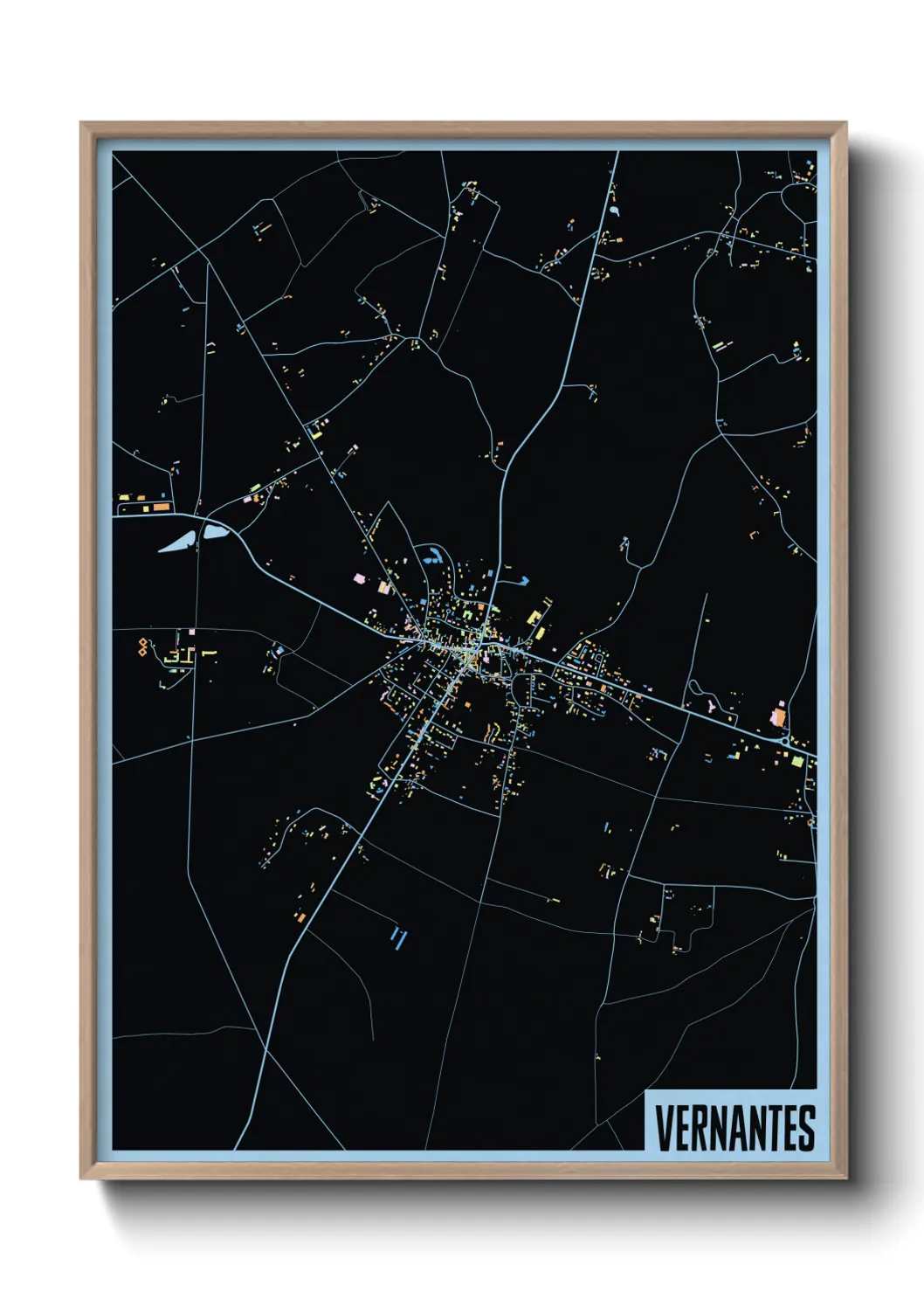 Une affiche de carte sur Vernantes