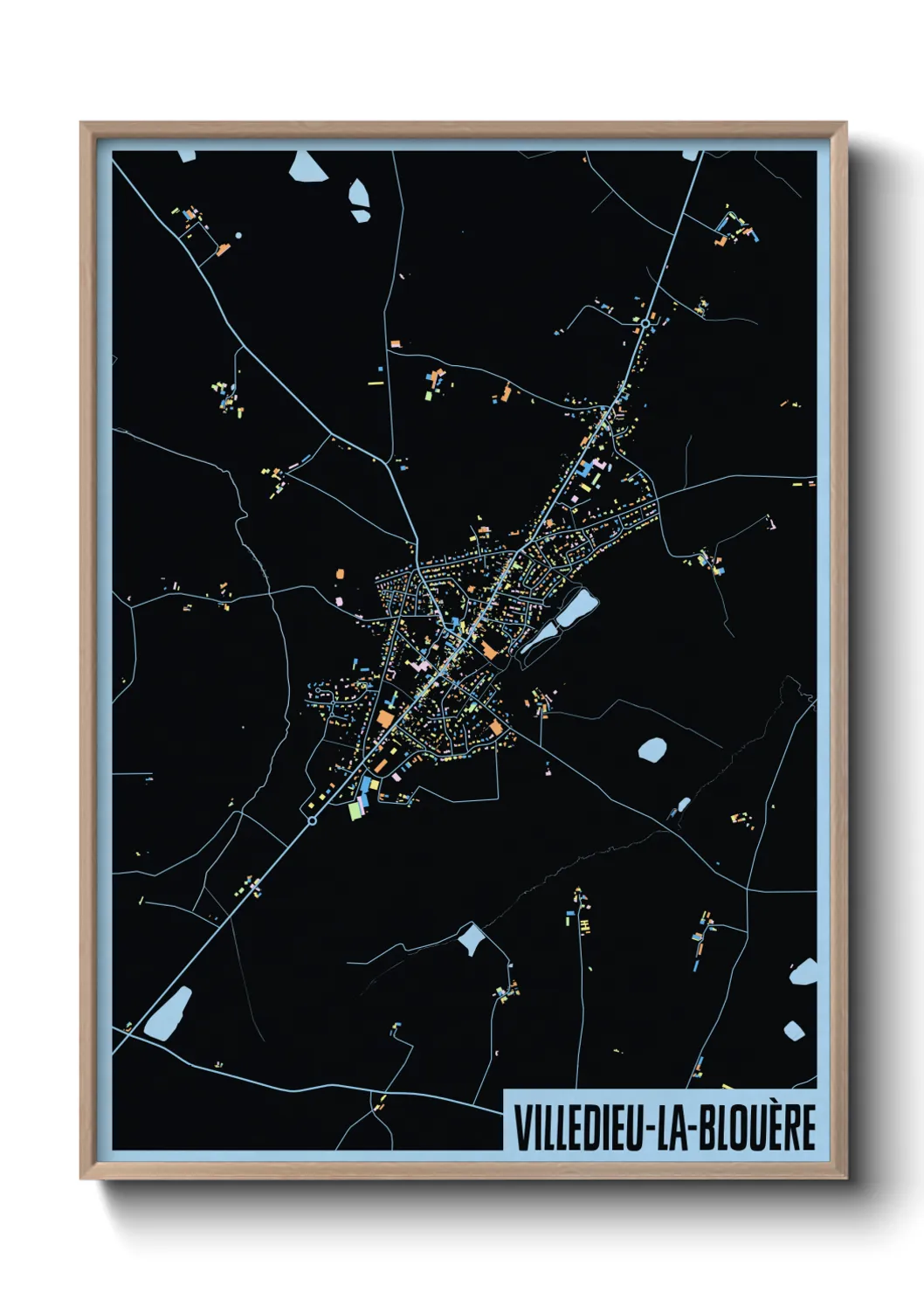 Une affiche de carte sur Villedieu-la-Blouère