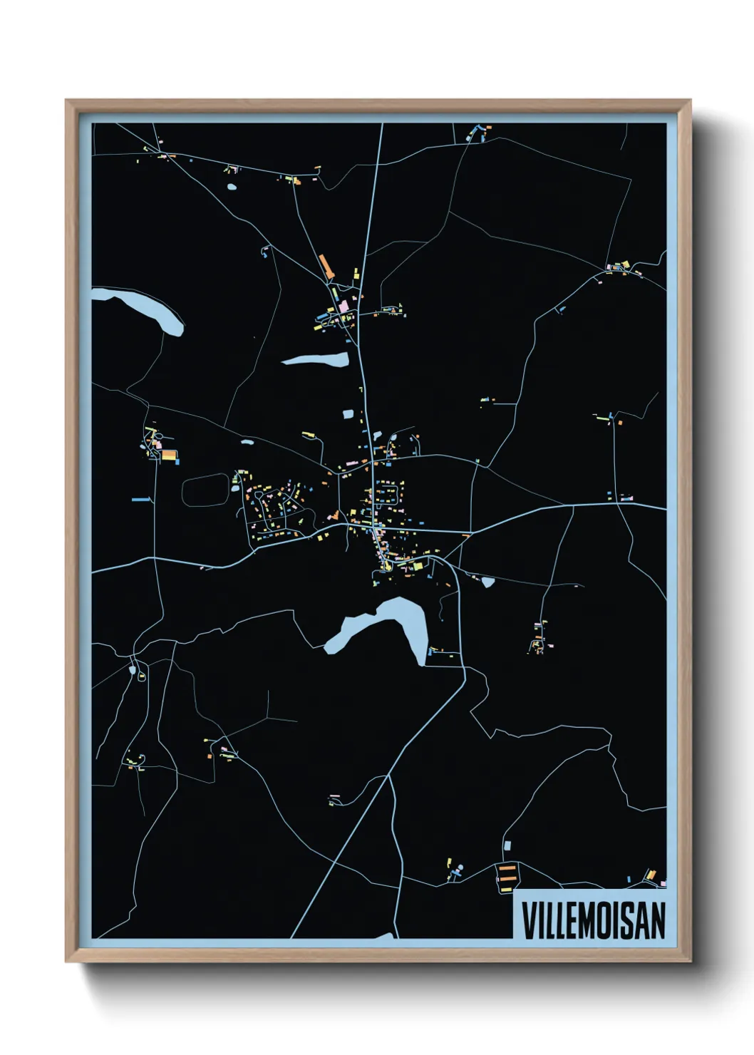 Une affiche de carte sur Villemoisan