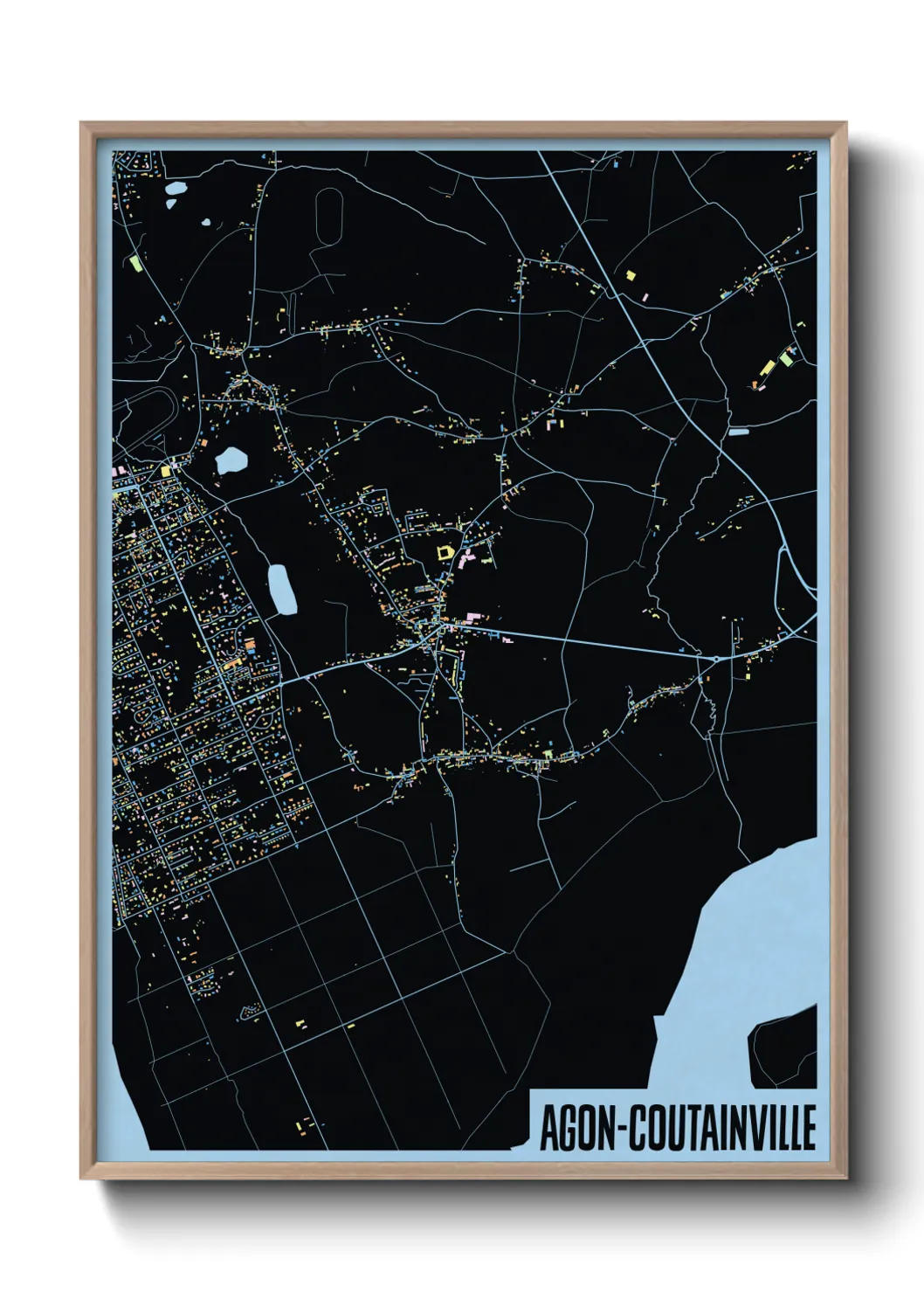 Une affiche de carte sur Agon-Coutainville