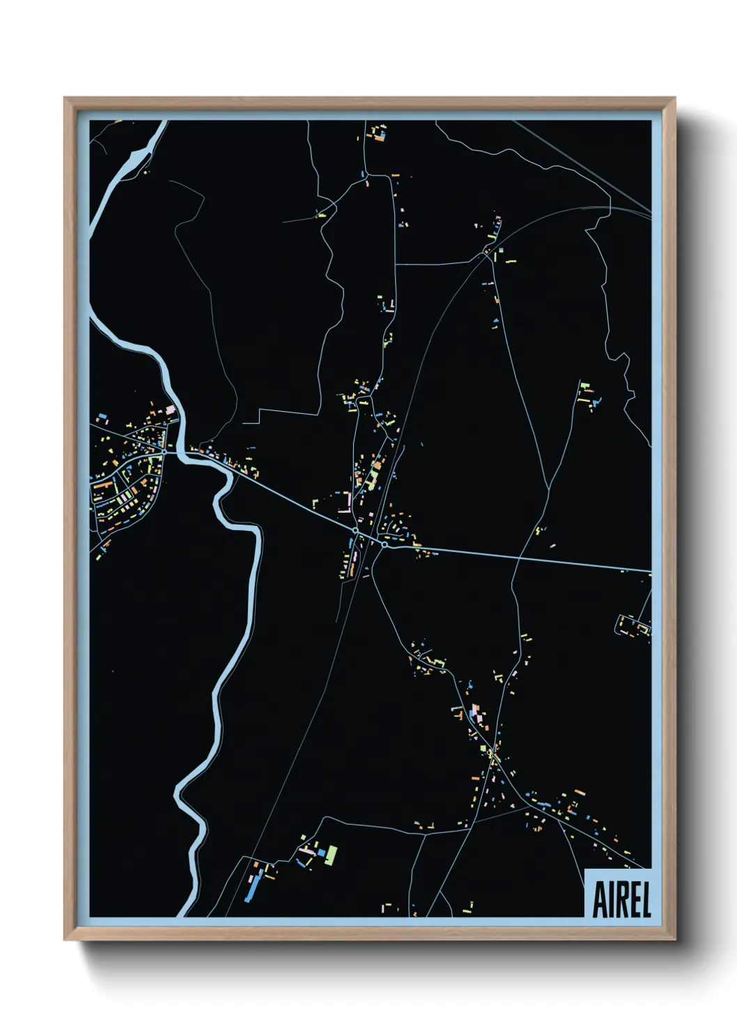 Une affiche de carte sur Airel