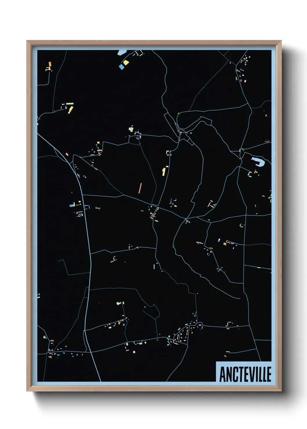 Une affiche de carte sur Ancteville