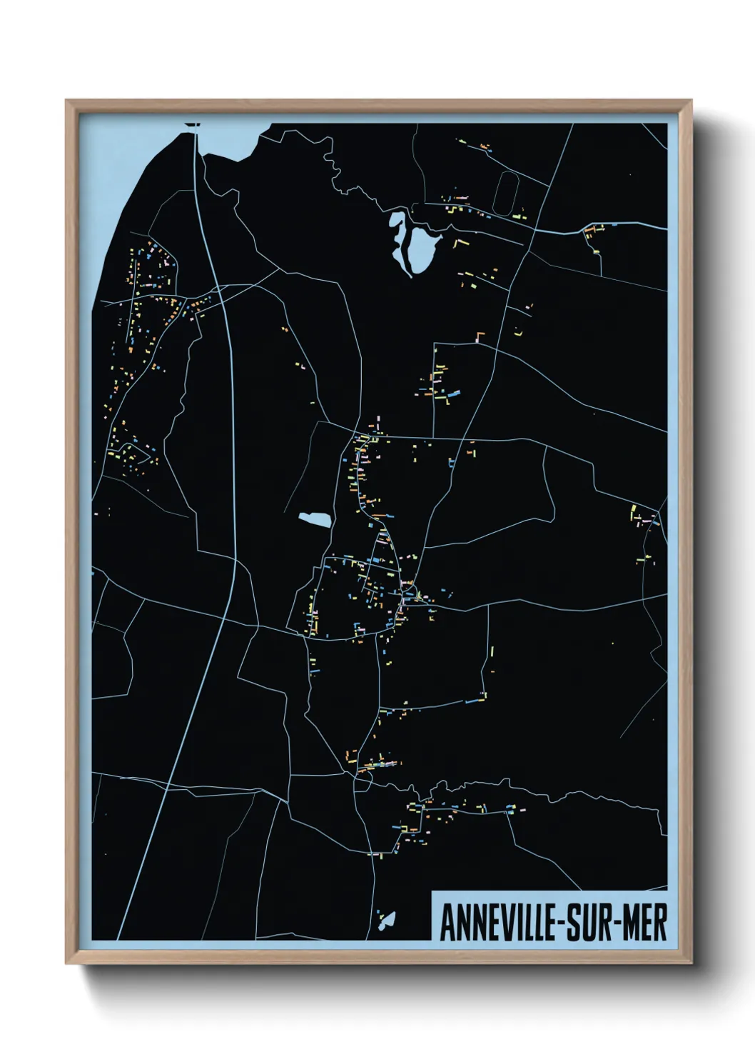 Une affiche de carte sur Anneville-sur-Mer