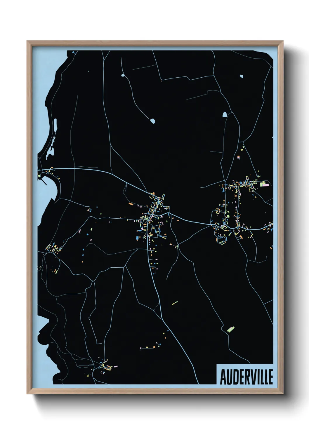 Une affiche de carte sur Auderville