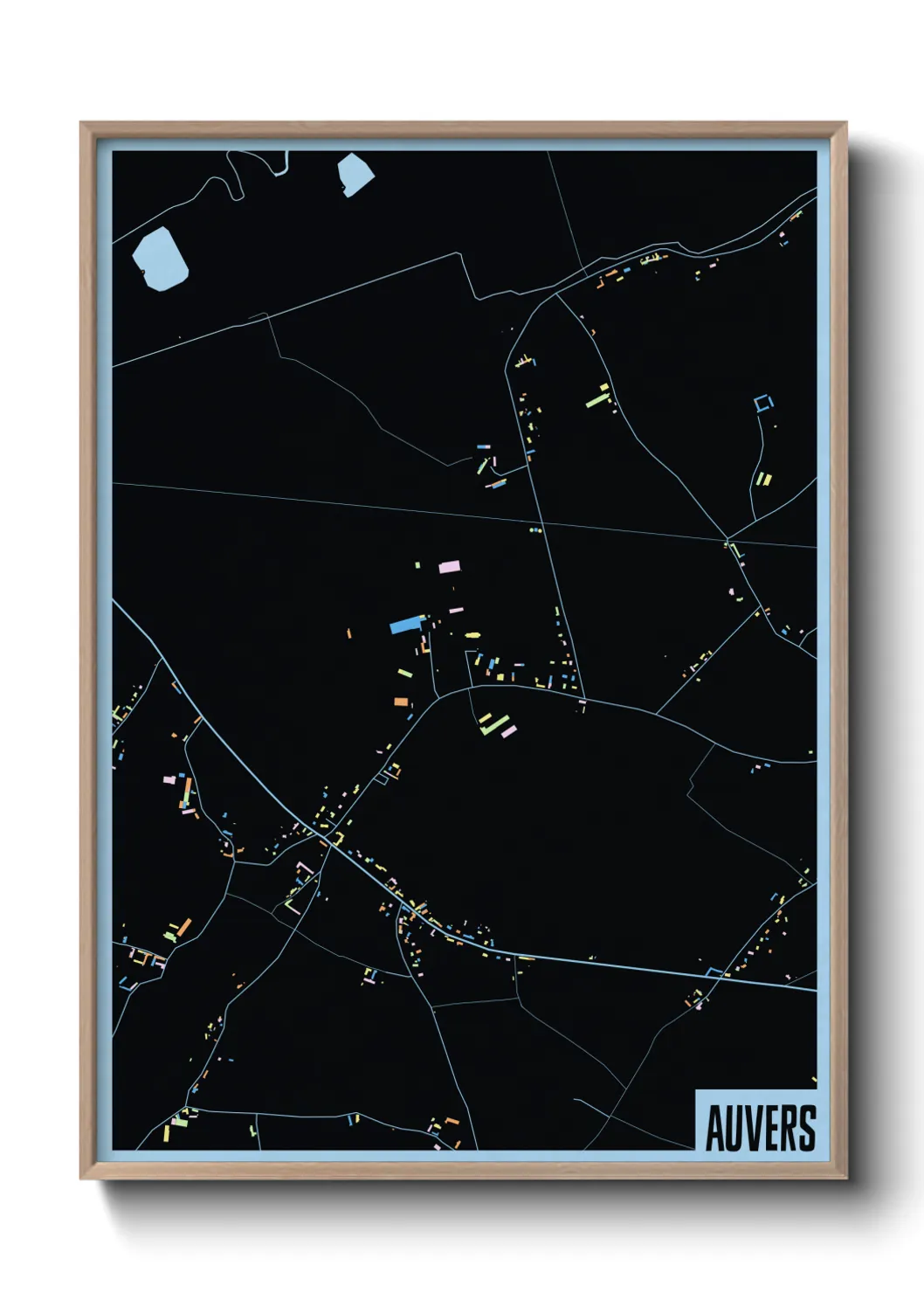 Une affiche de carte sur Auvers