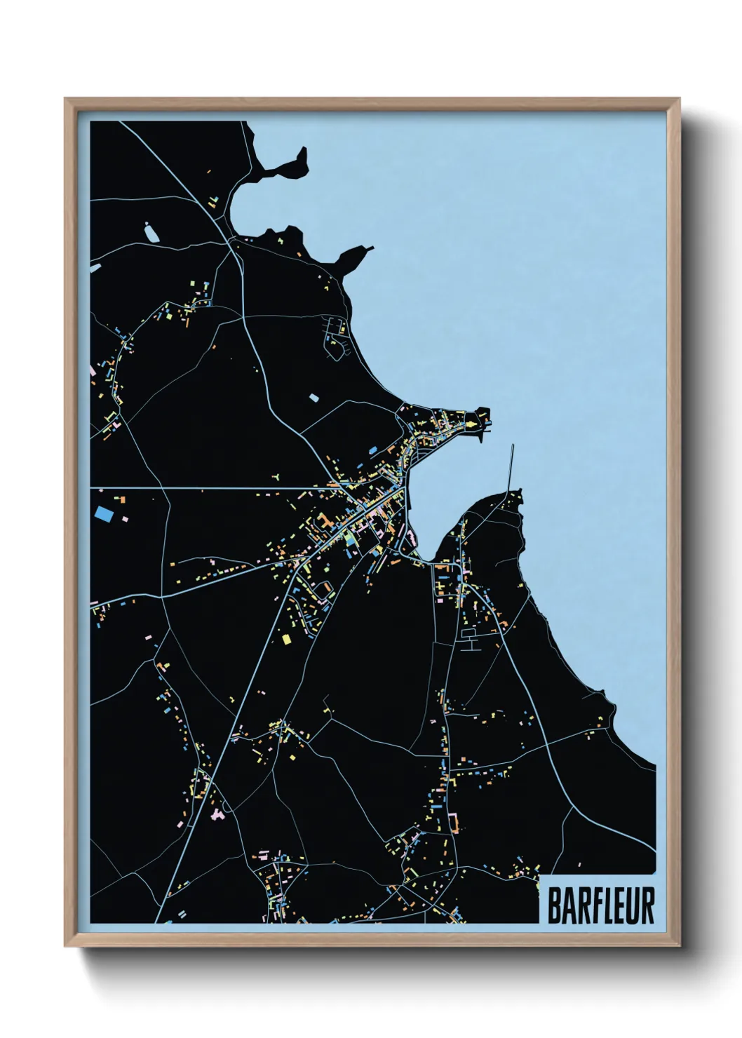 Une affiche de carte sur Barfleur