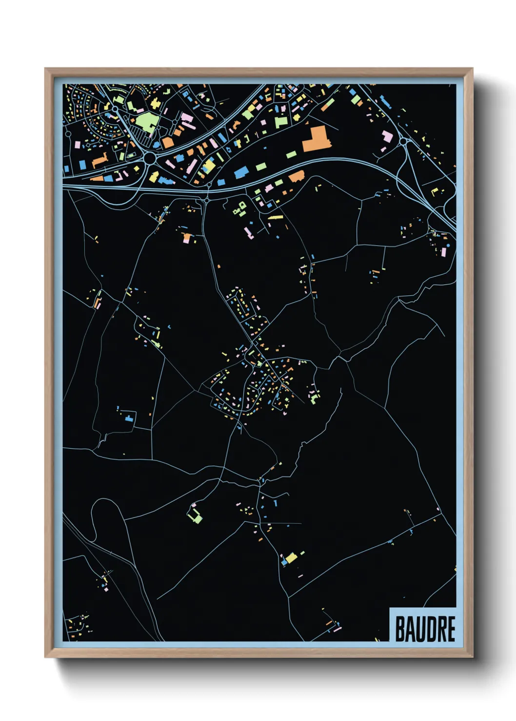 Une affiche de carte sur Baudre