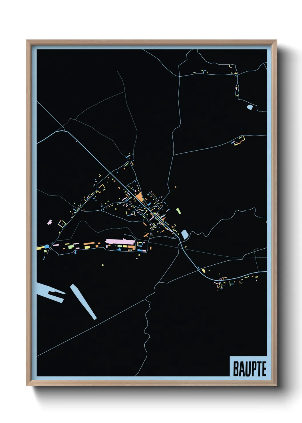 Une affiche de carte sur Baupte