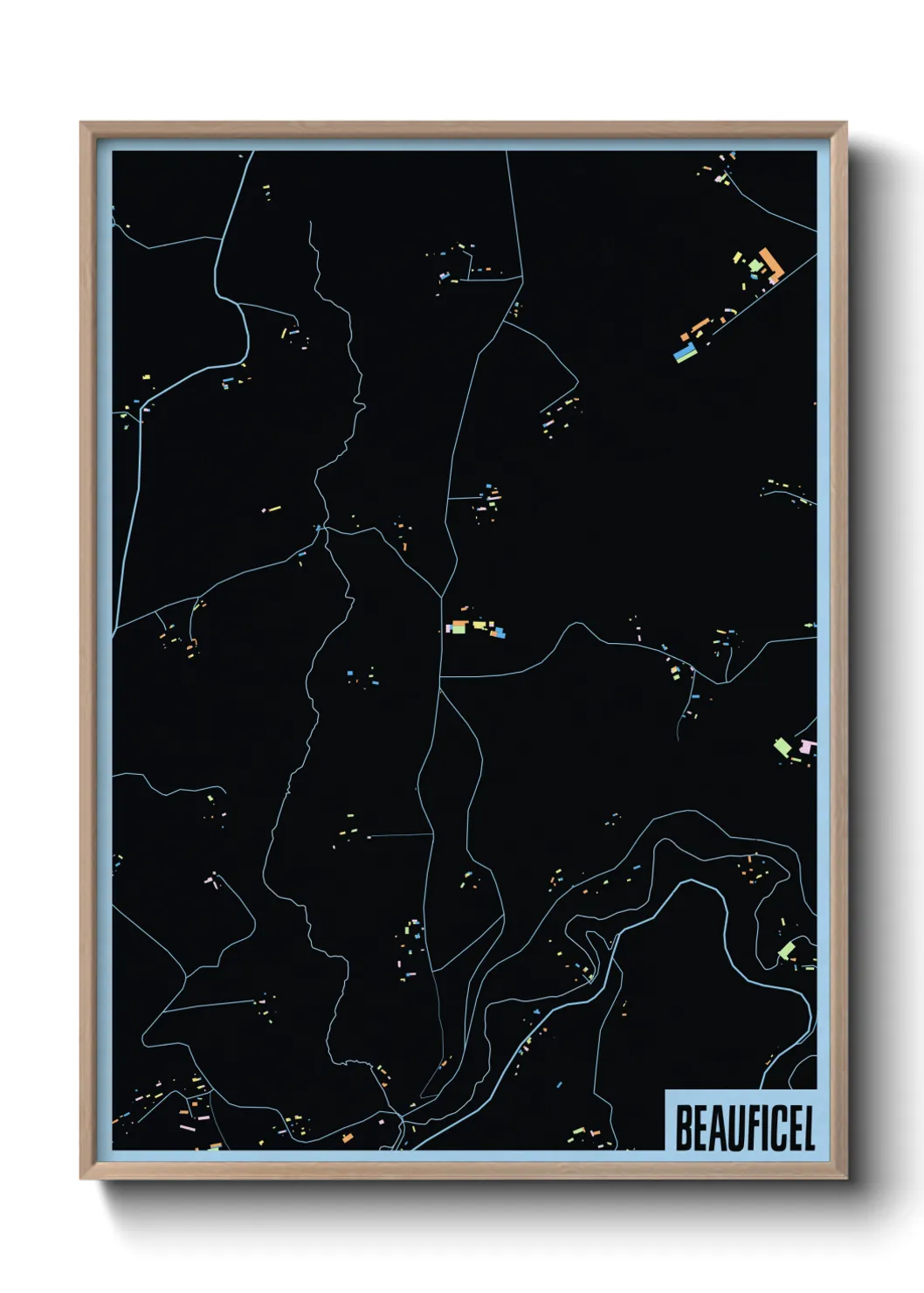 Une affiche de carte sur Beauficel