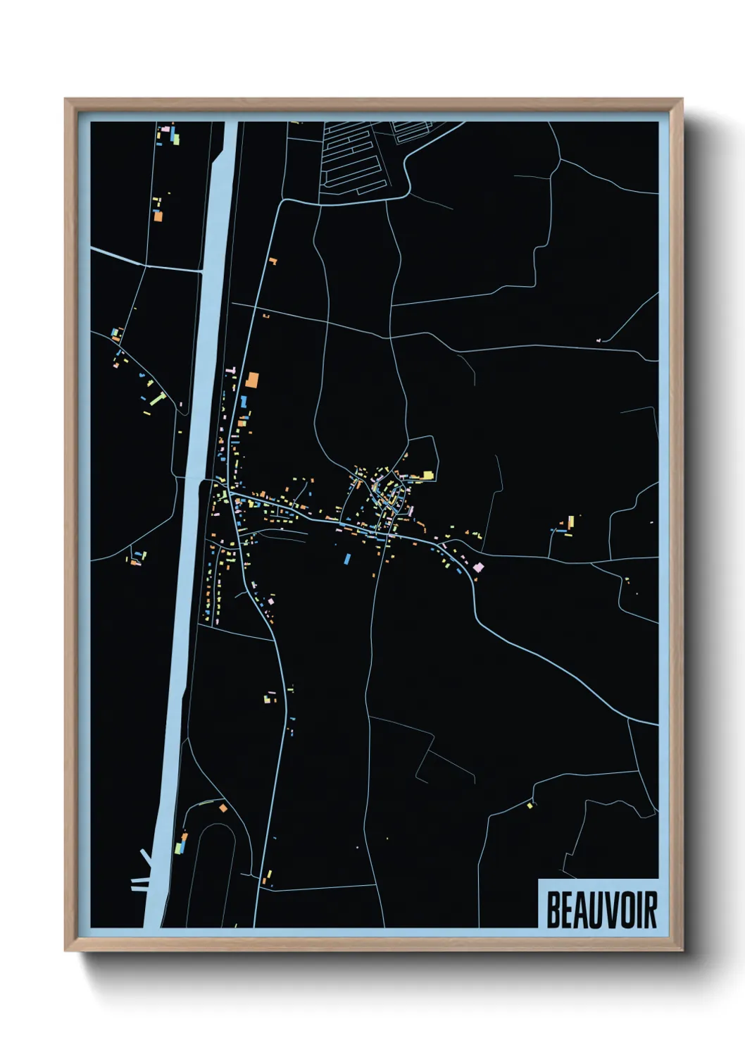 Une affiche de carte sur Beauvoir