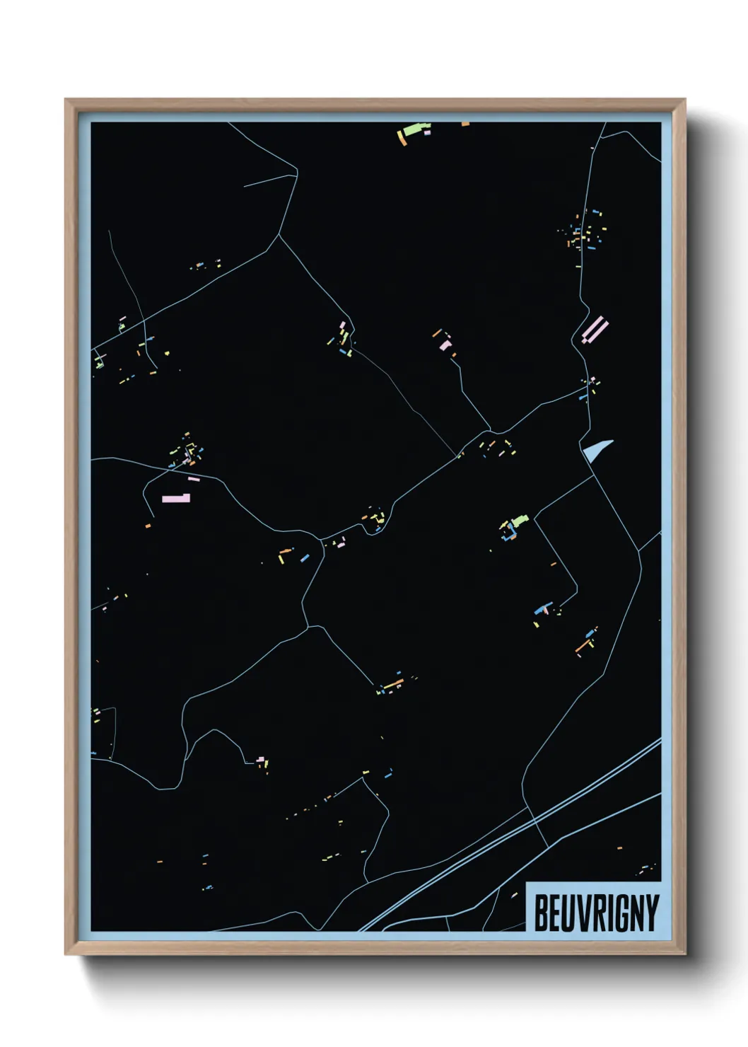 Une affiche de carte sur Beuvrigny