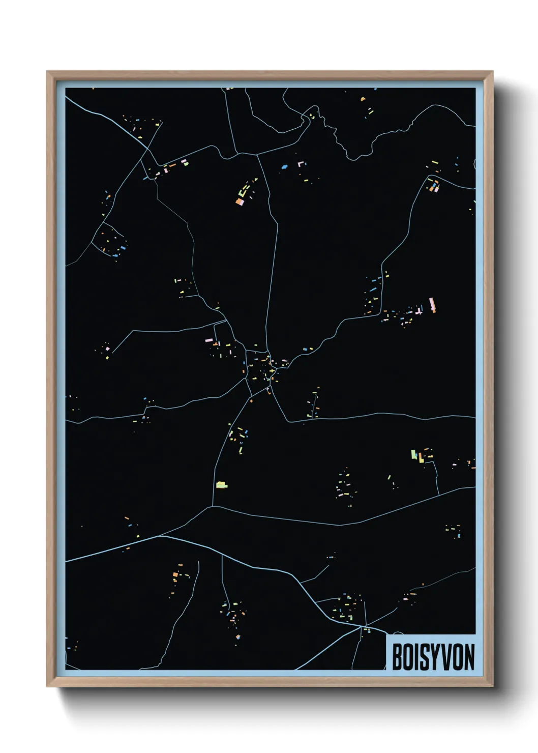 Une affiche de carte sur Boisyvon