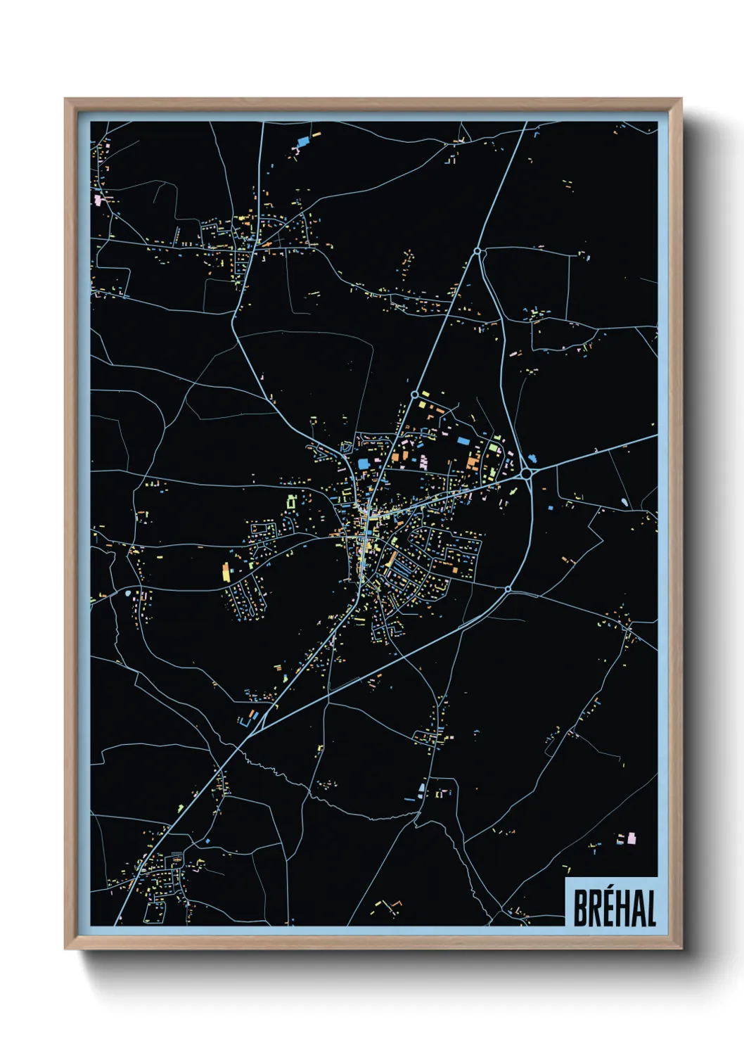 Une affiche de carte sur Bréhal